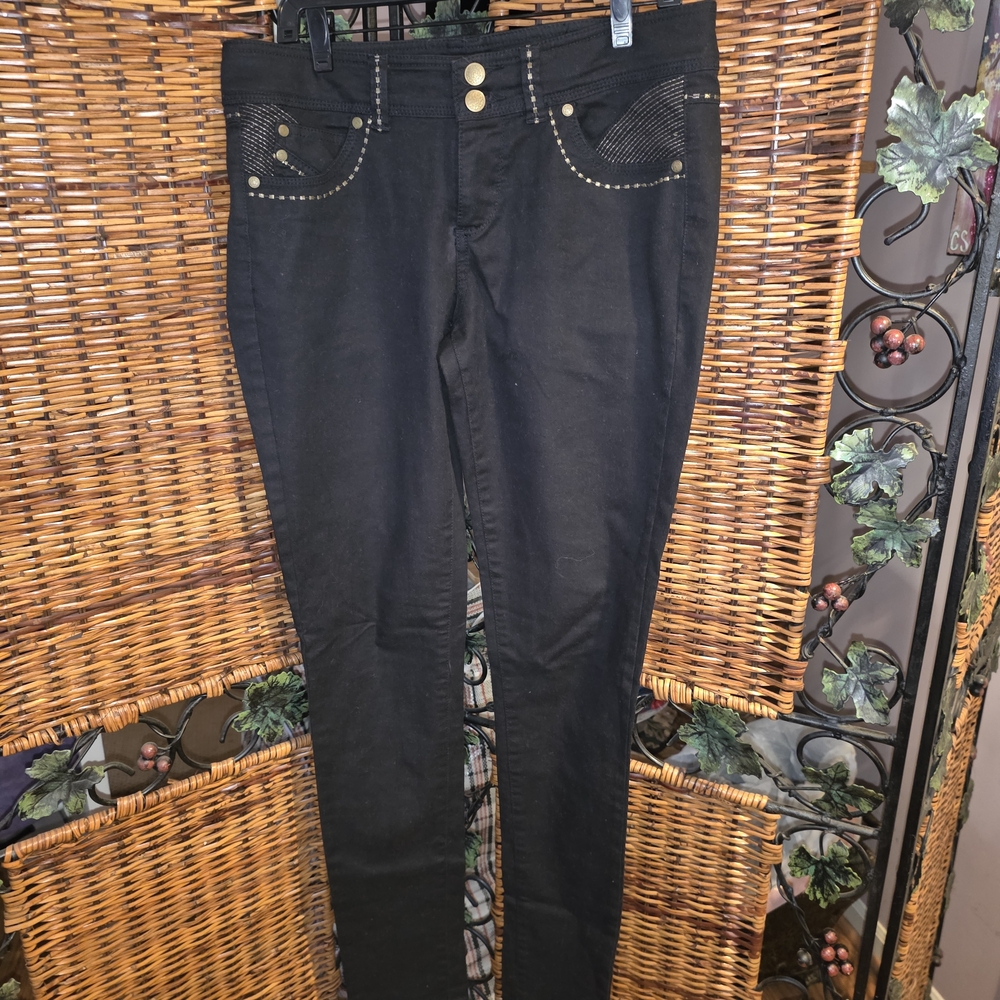 long tall sally Black Skinny Jeans with Stud and Stitch Pocket Detail